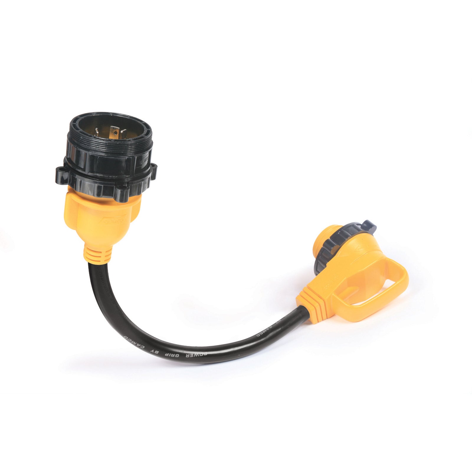 Camco 55532 90° Locking Electrical Adapters - 18" Female Locking/Male Locking