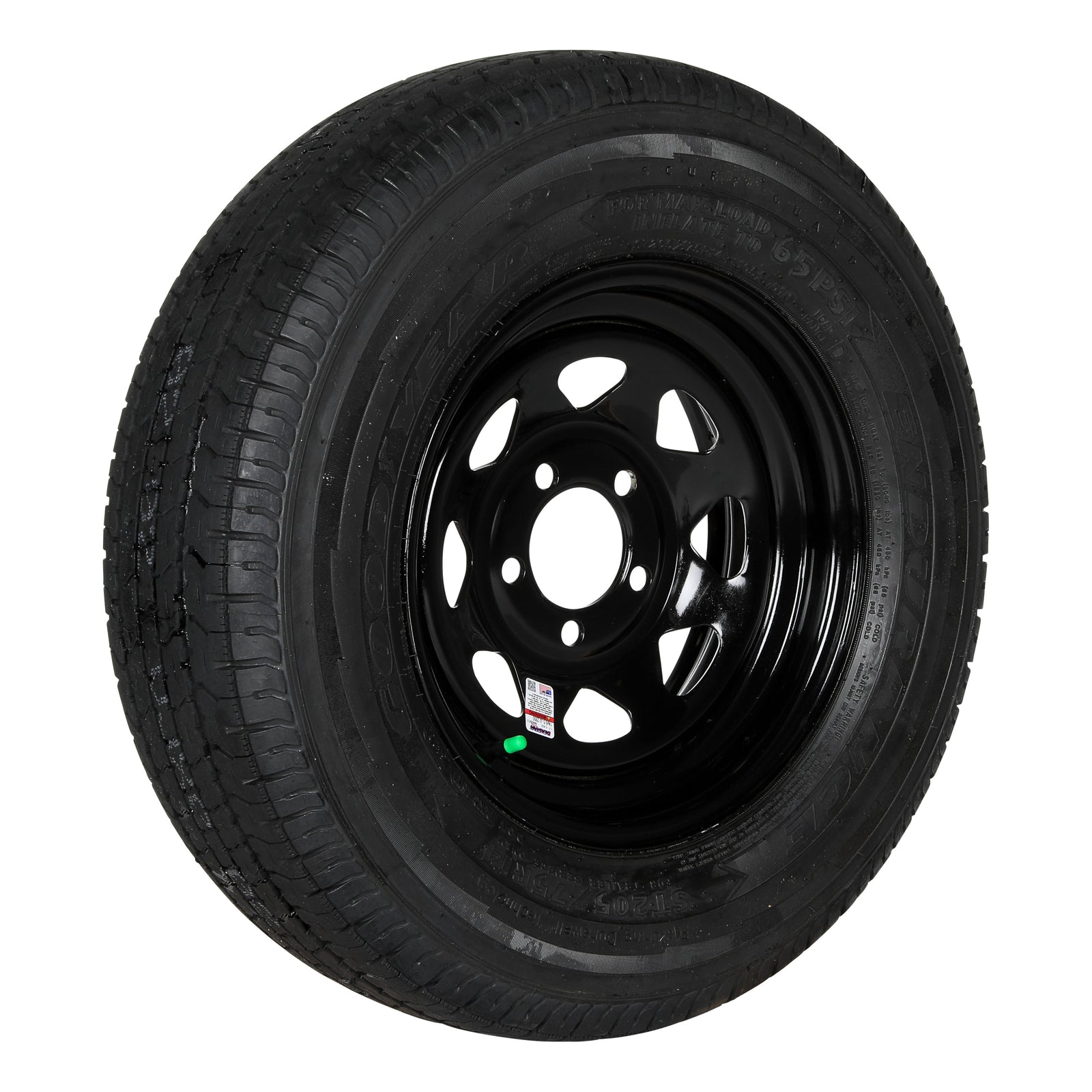 Lippert 2020328920 ST235/80R16 LRE GDYR TIRE ON 16X6-5.5 ALUM WHEEL BLK LIGER