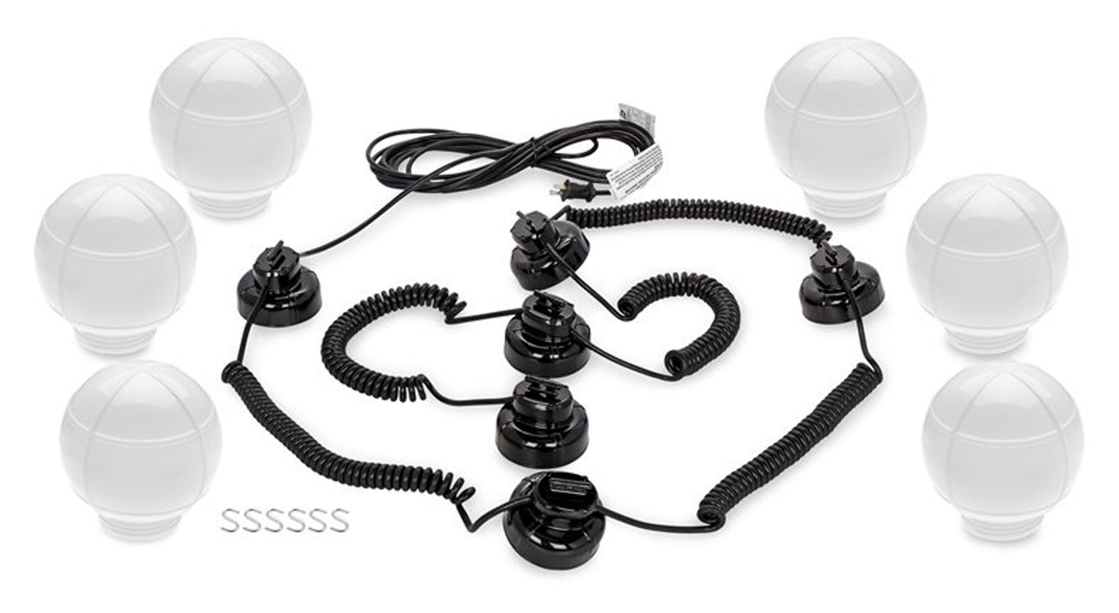 Camco 42764 Outdoor Globe Light Set - 6 Globes, White
