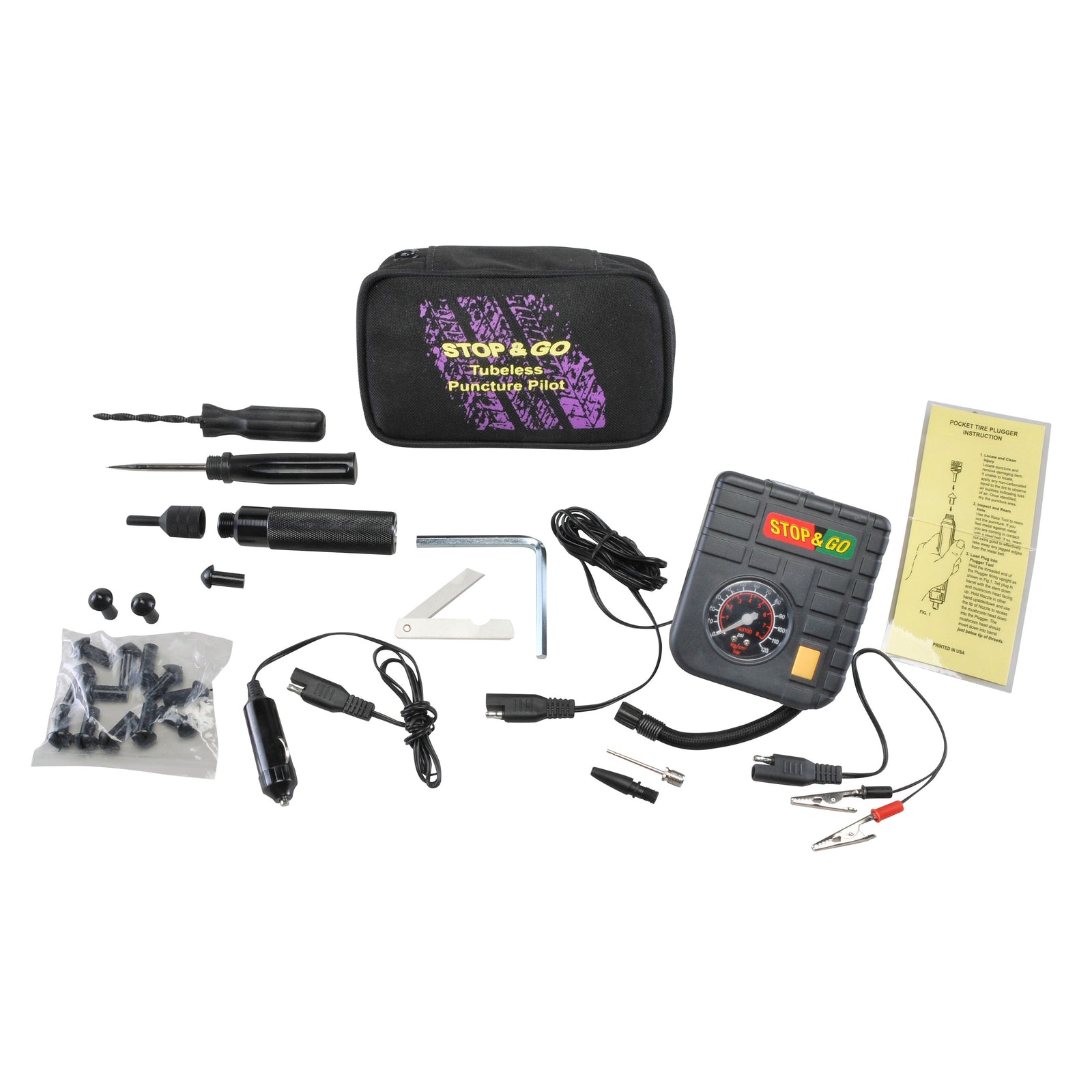 Stop & Go 6000 Tubeless Puncture Pilot for Motorcycles, Scooters & ATV's