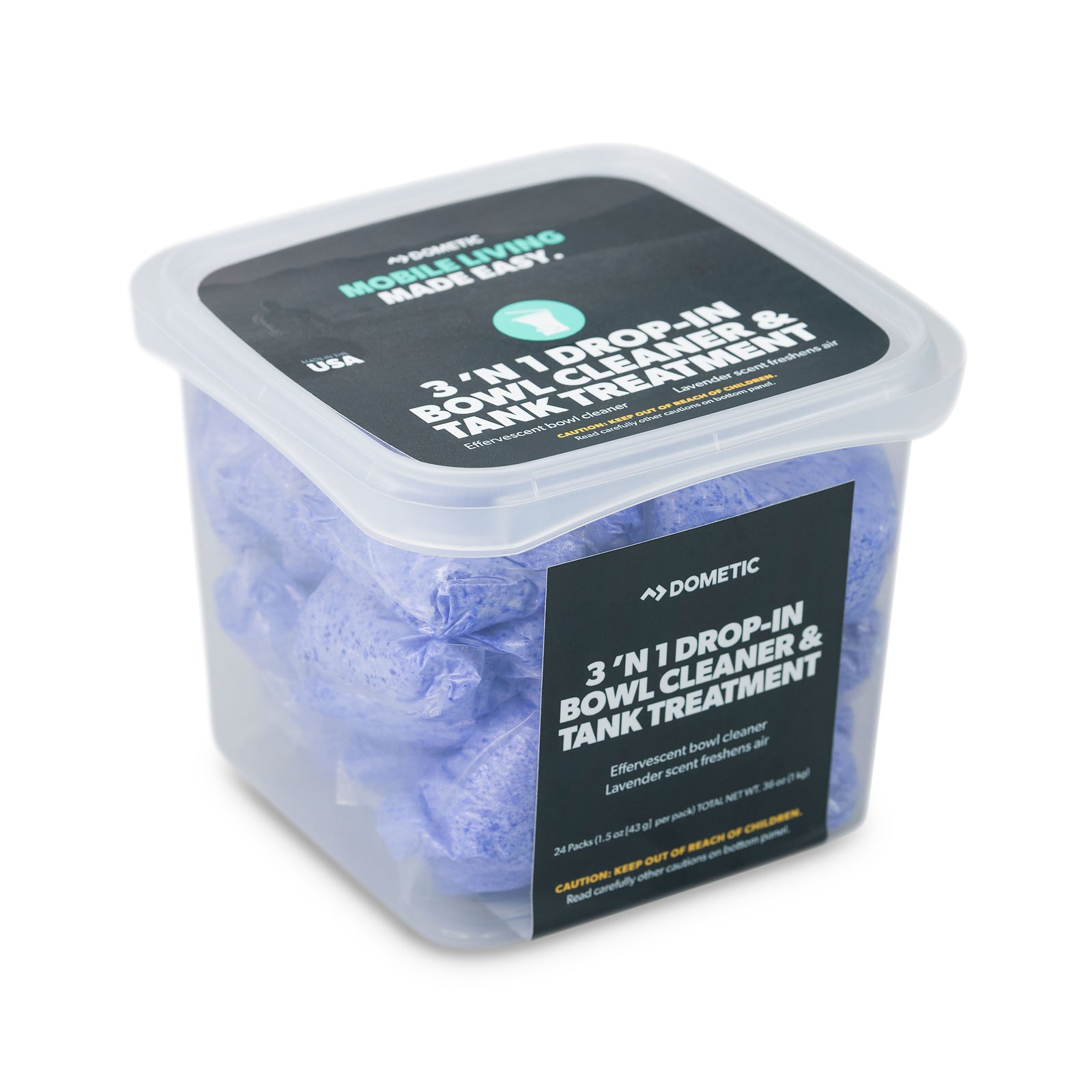 Dometic D1112002 D-Line 3 'N 1 Bowl Cleaner and Tank Treatment - Pack of 24