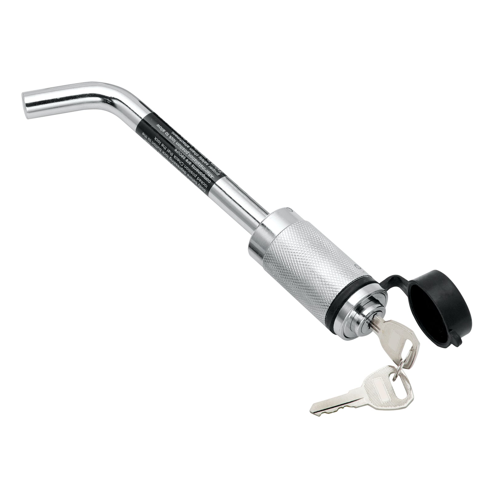 Reese 63254 1/2" Barrel-Style Receiver Lock with Bent Pin - Chrome