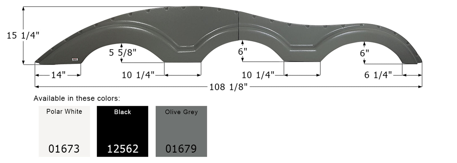 Icon 12562 Triple Axle Fender Skirt FS1000 for Keystone - Right (Passenger Side), Black