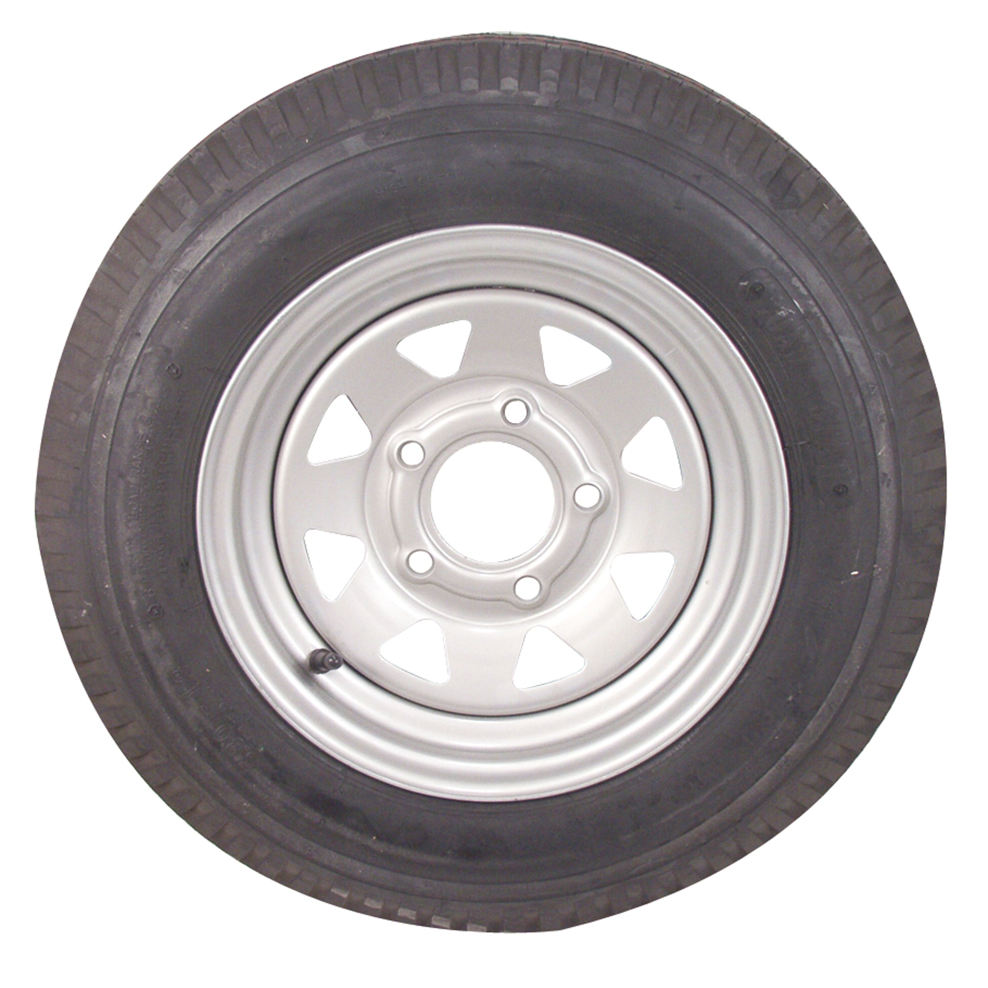Americana Tire and Wheel 3S335 Economy Bias Tire and Wheel ST185/80D13 D/5-Hole - Painted Silver Spoke Rim