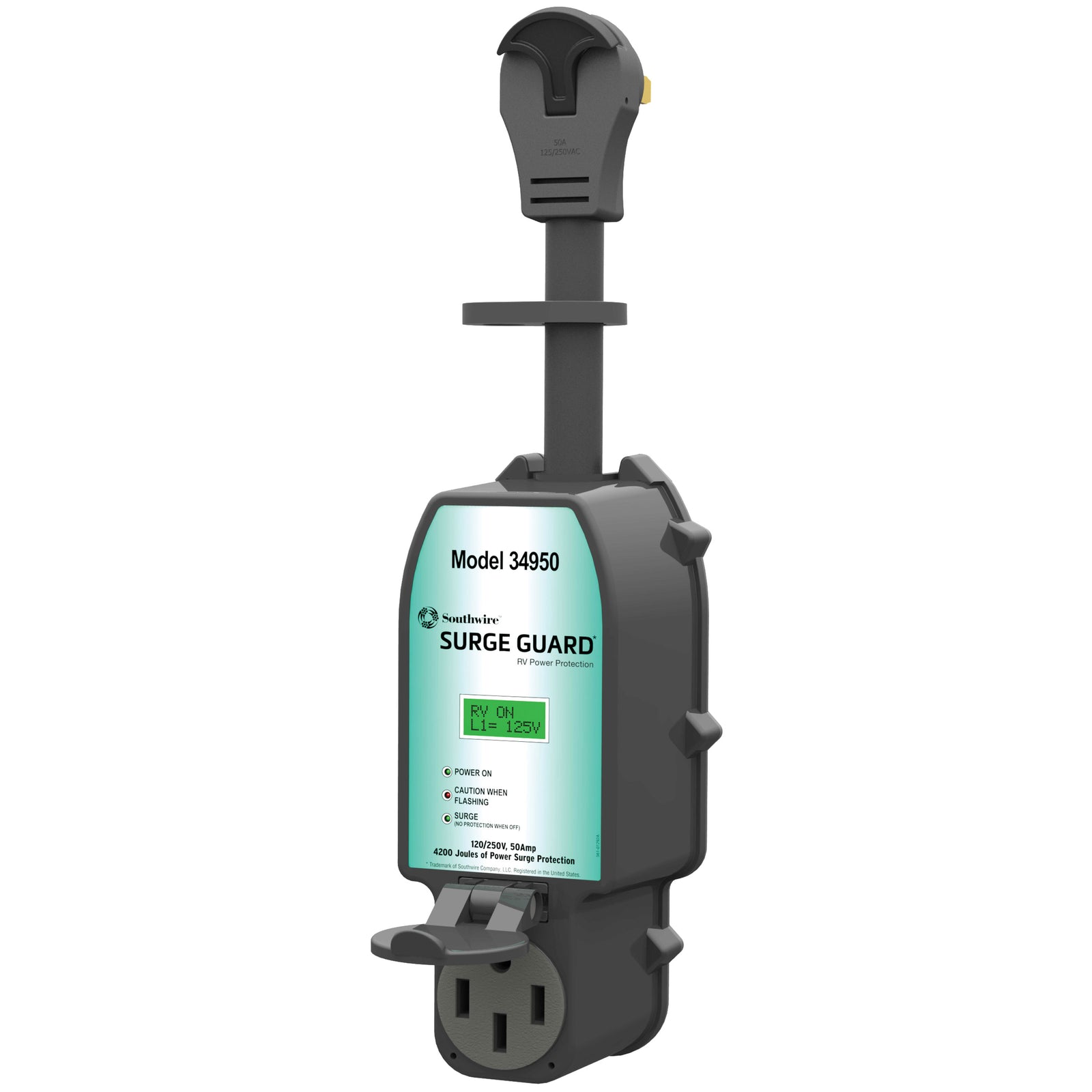 Southwire 34950 Full Protection Portable Surge Guard with LCD Display - 50A, 120/240V, 4200 Joules