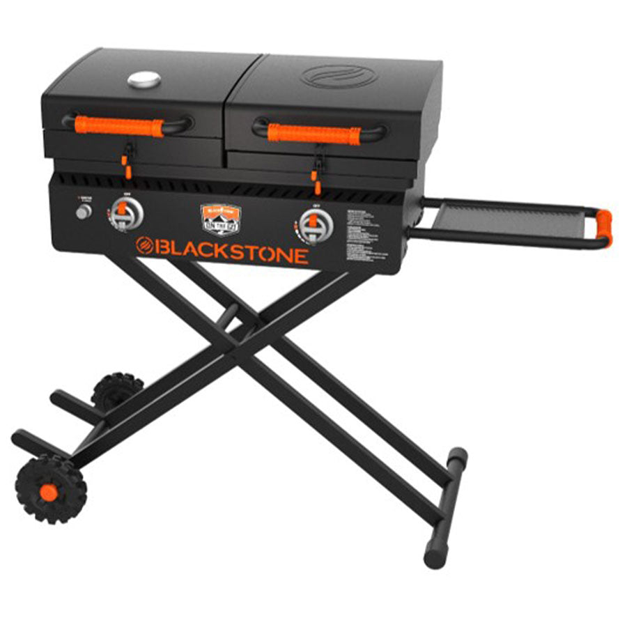 Blackstone 1550 On The Go Scissor-Leg Tailgater Grill and Griddle Combo with Hood