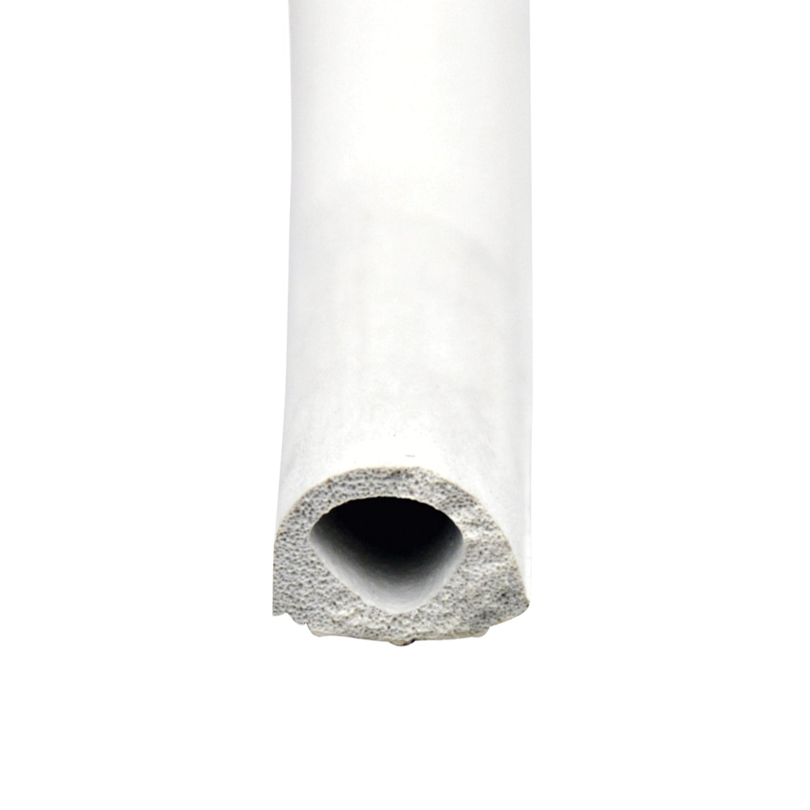 AP Products 018-204 Non-Ribbed D-Seal with PSA (White Tape) - White, 1/2" x 3/8" x 50'