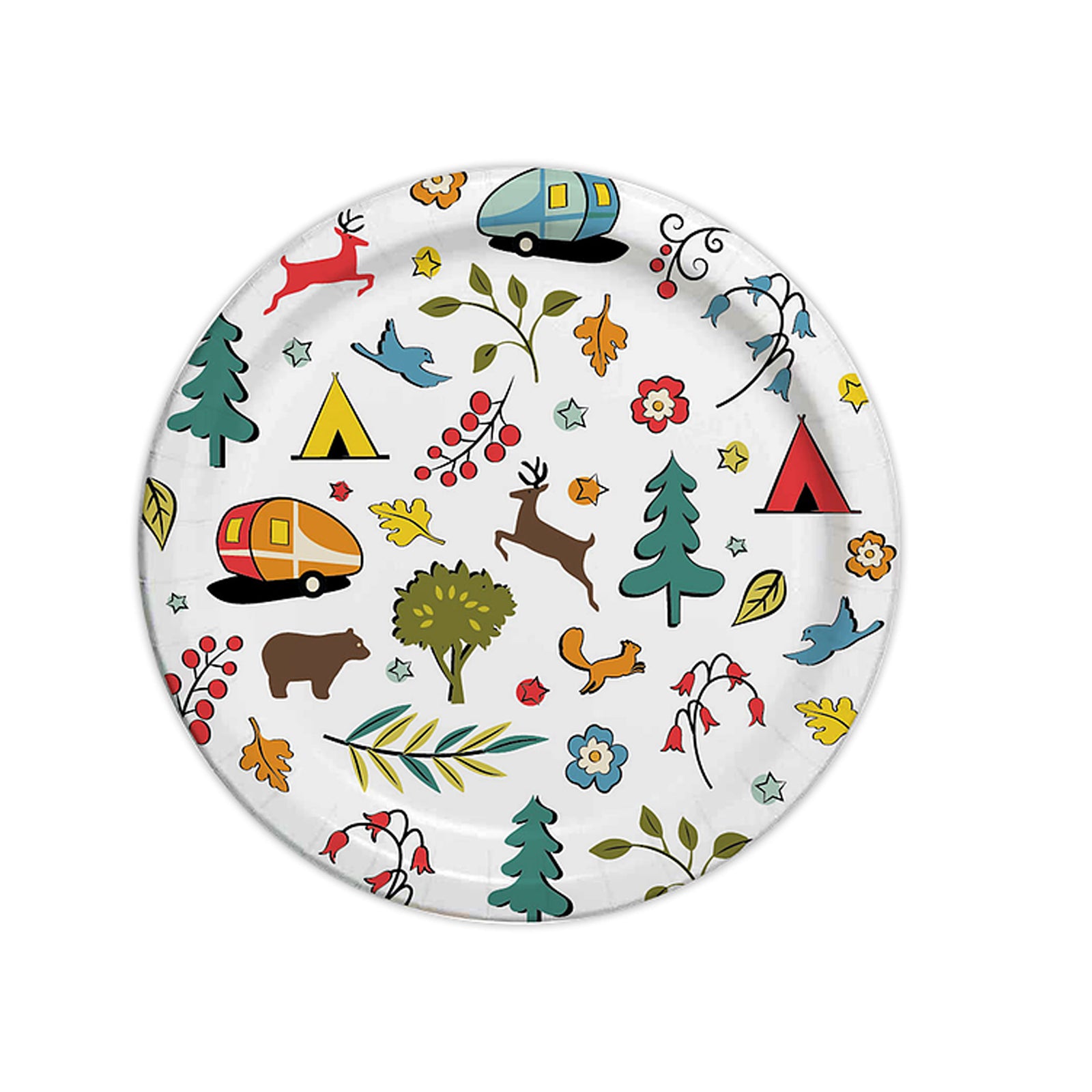 Camp Casual CC-007W10 Into the Woods Eco-Friendly Paper Plates - 10-1/16" Diameter, Pack of 24