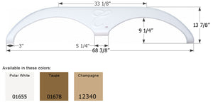 Icon 01678 Tandem Axle Fender Skirt FS785 for Forest River Cardinal 5th Wheel Travel Trailer - Taupe