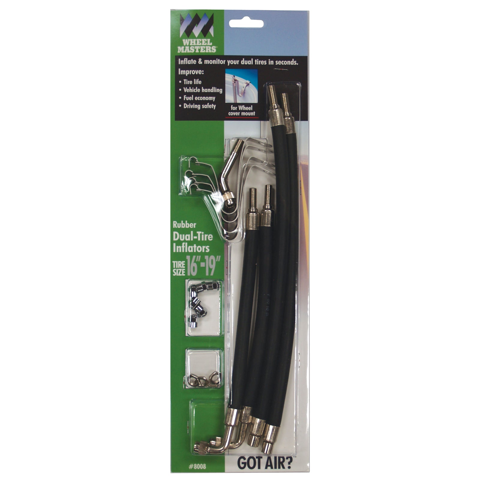 Wheel Masters 8008 Rubber Hose Extenders - 4 Hose Kit, Wheel Cover Mount