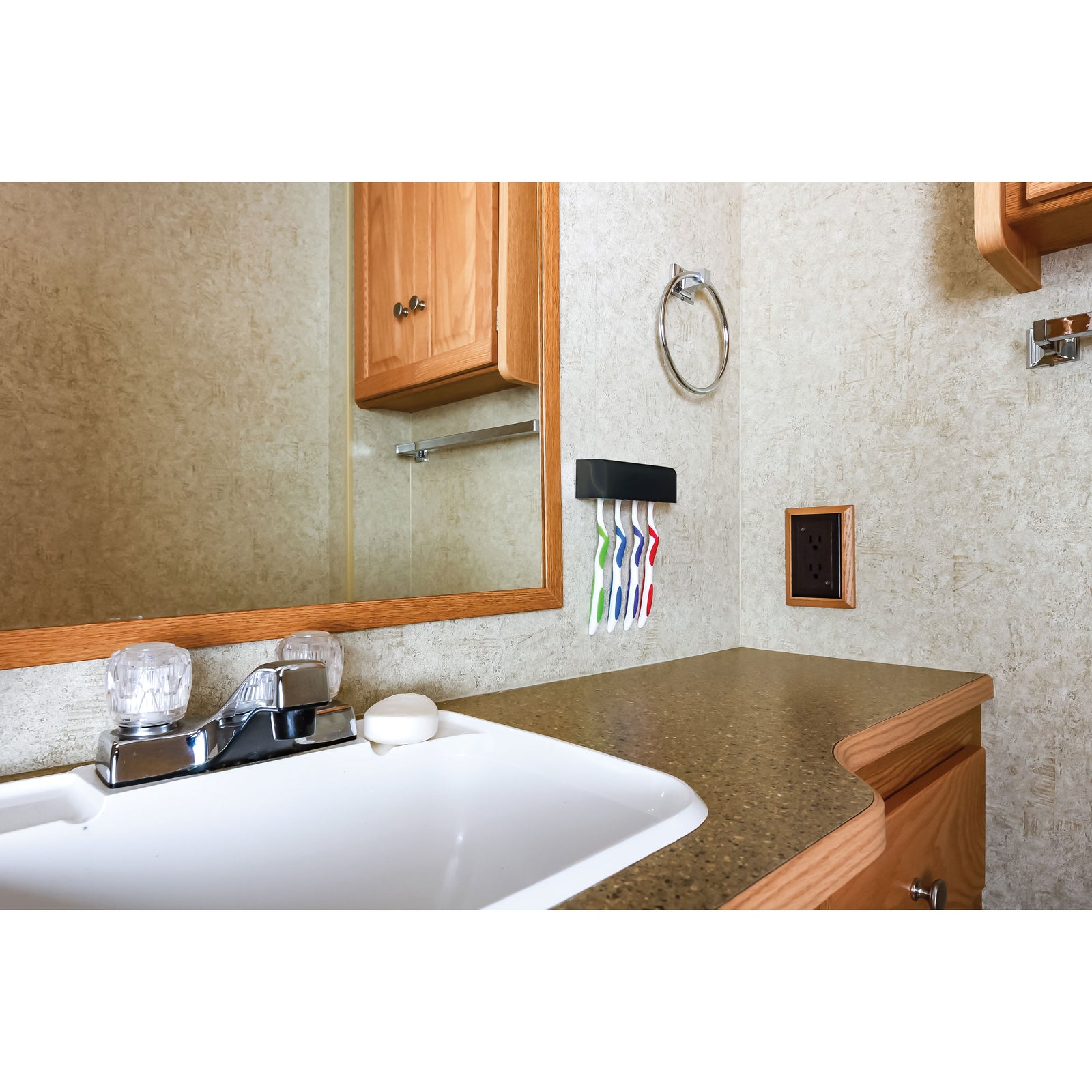 Camco 57207 Pop-A-Toothbrush - 4 Toothbrush Qty, Black