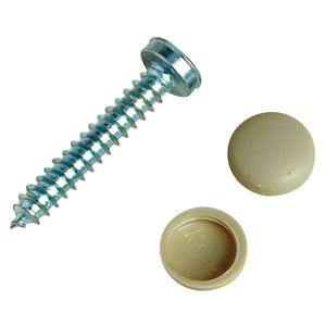 RV Designer H618 Dashboard Screws With Caps - White, Pack of 14