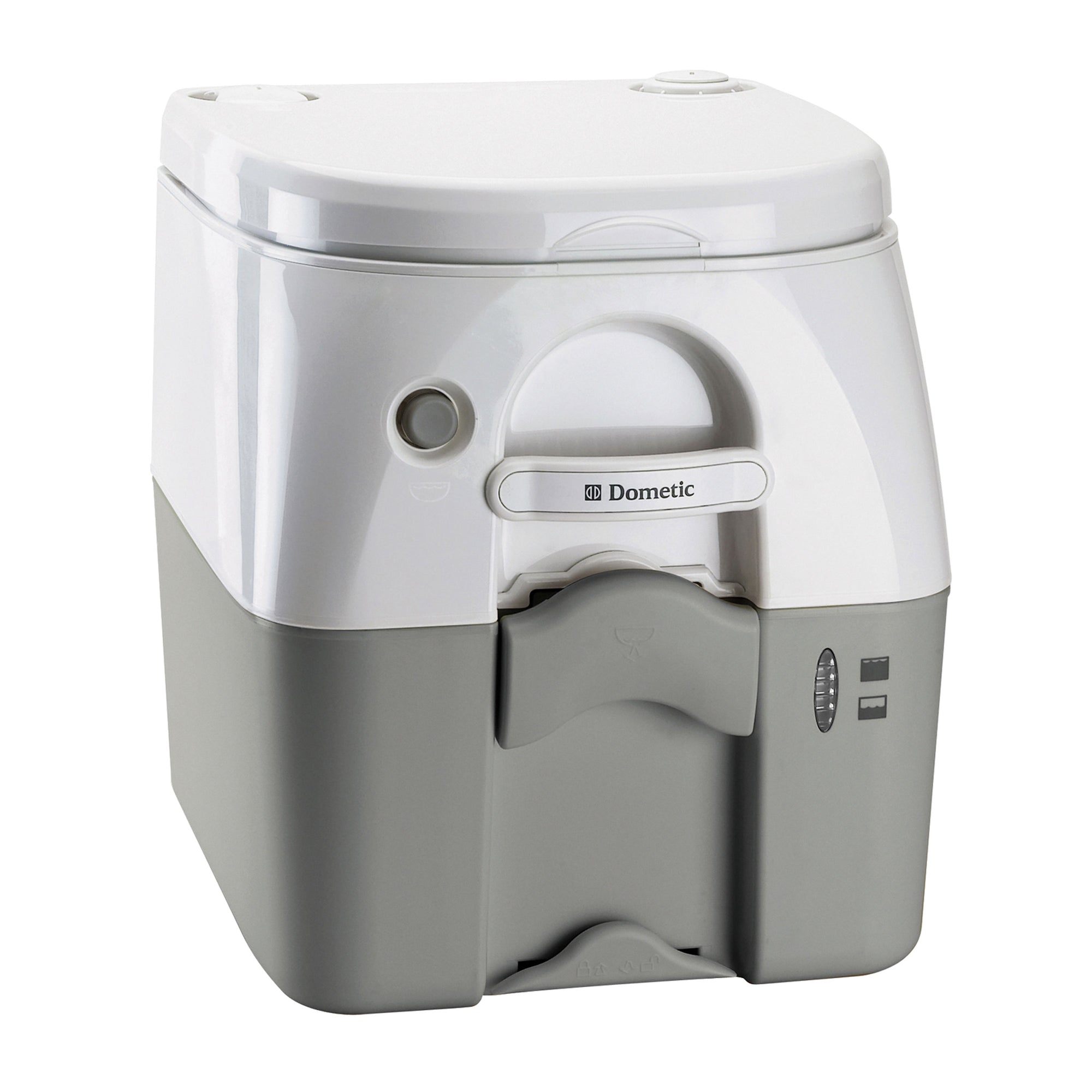 Dometic 301097506 970 Series Portable Toilet - 5.0 Gallon, Gray with Stainless Steel Hold-Down Brackets