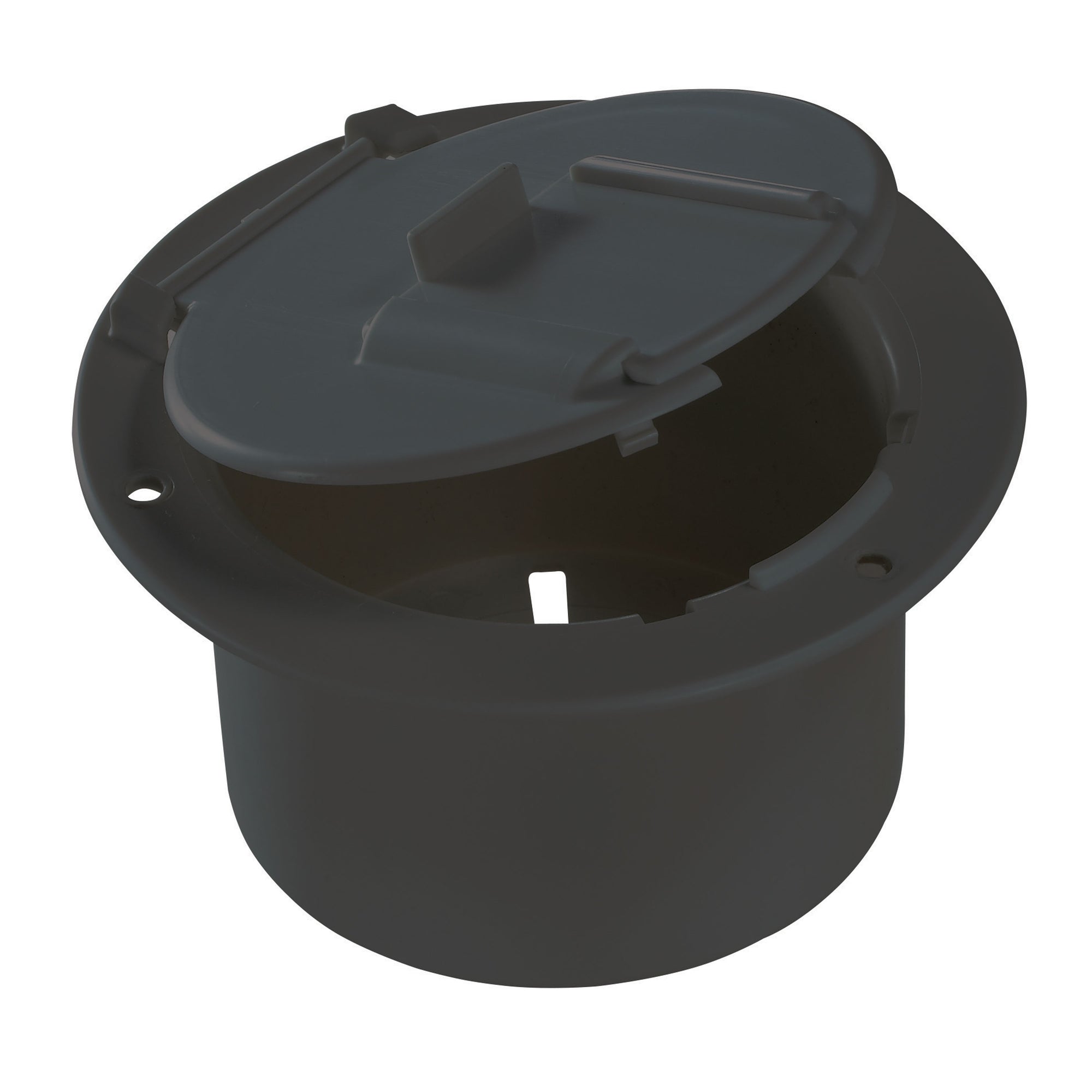 RV Designer B133 Low Profile Cable Hatch With Replaceable Lid - Round, Black