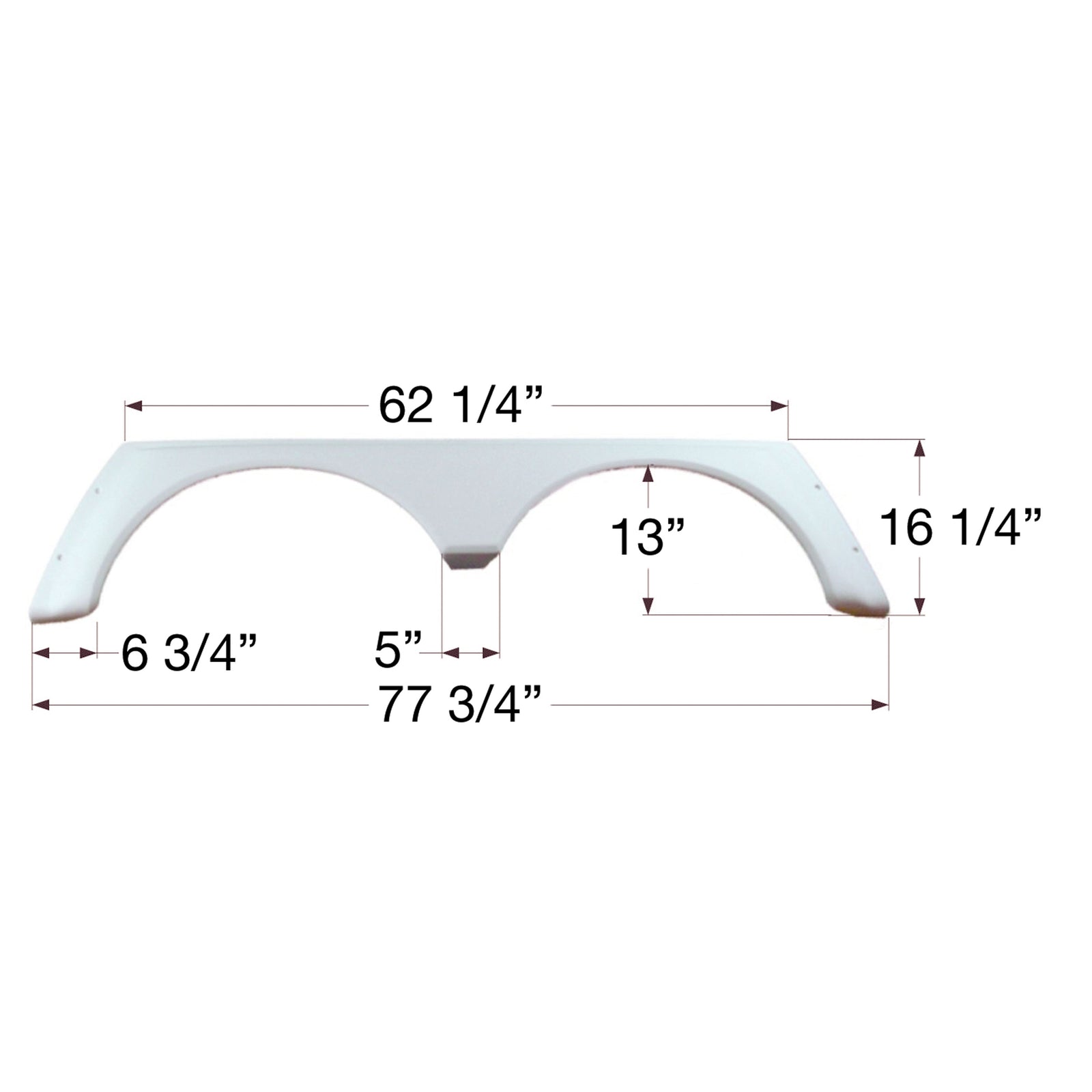 Icon 01640 Tandem Axle Fender Skirt FS779 for Alpenlite - Polar White