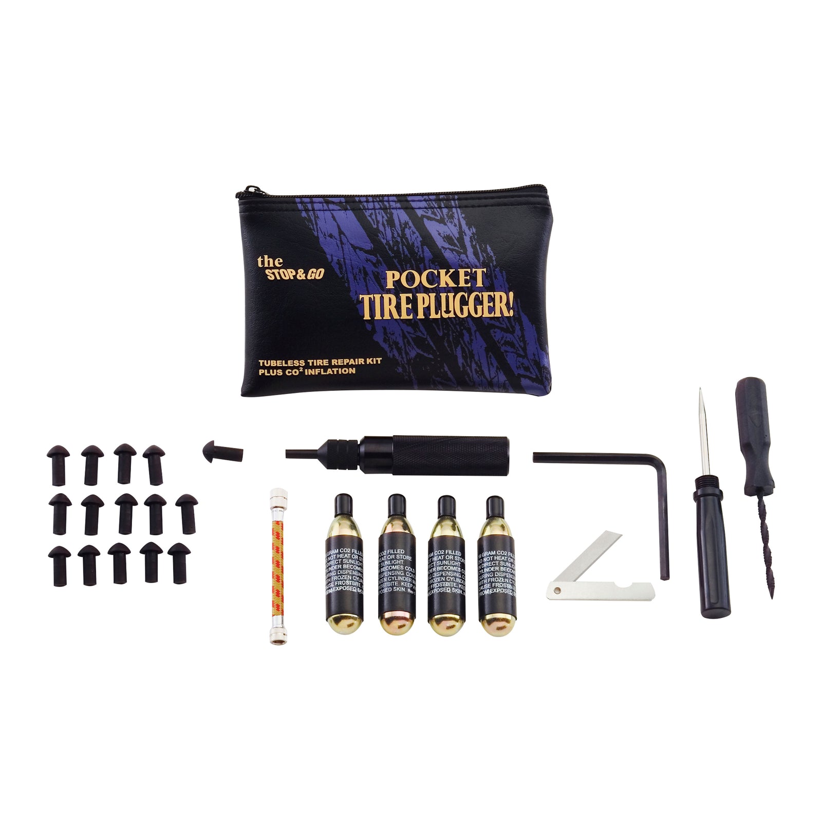 Stop & Go 1001 Pocket Tire Plugger Plus CO2 Inflation