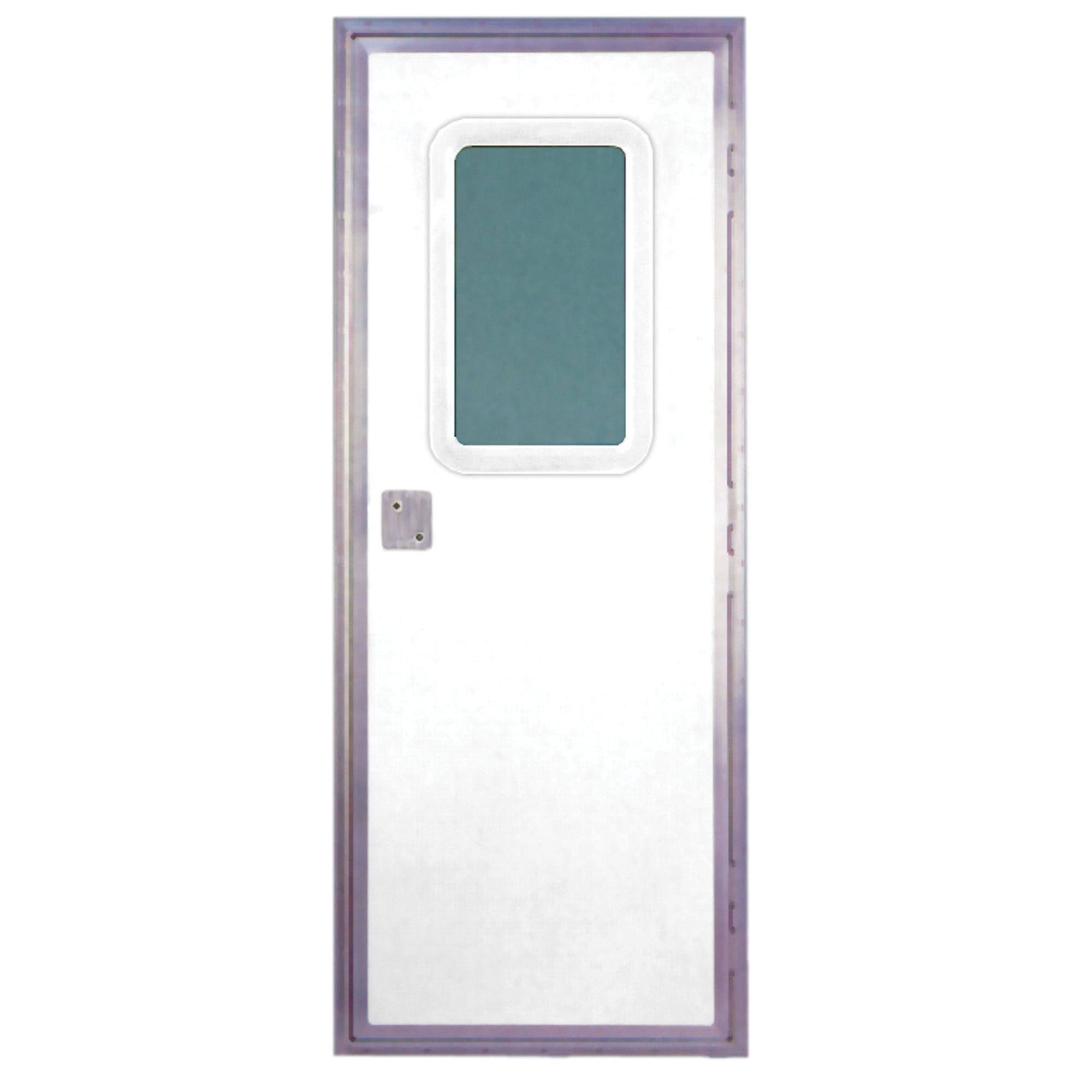 Dexter 5050NW-GL4261 LOCK RV Door 5050 Series With Obscure Window and Flush Mount Lock - 24" x 76", RH, White