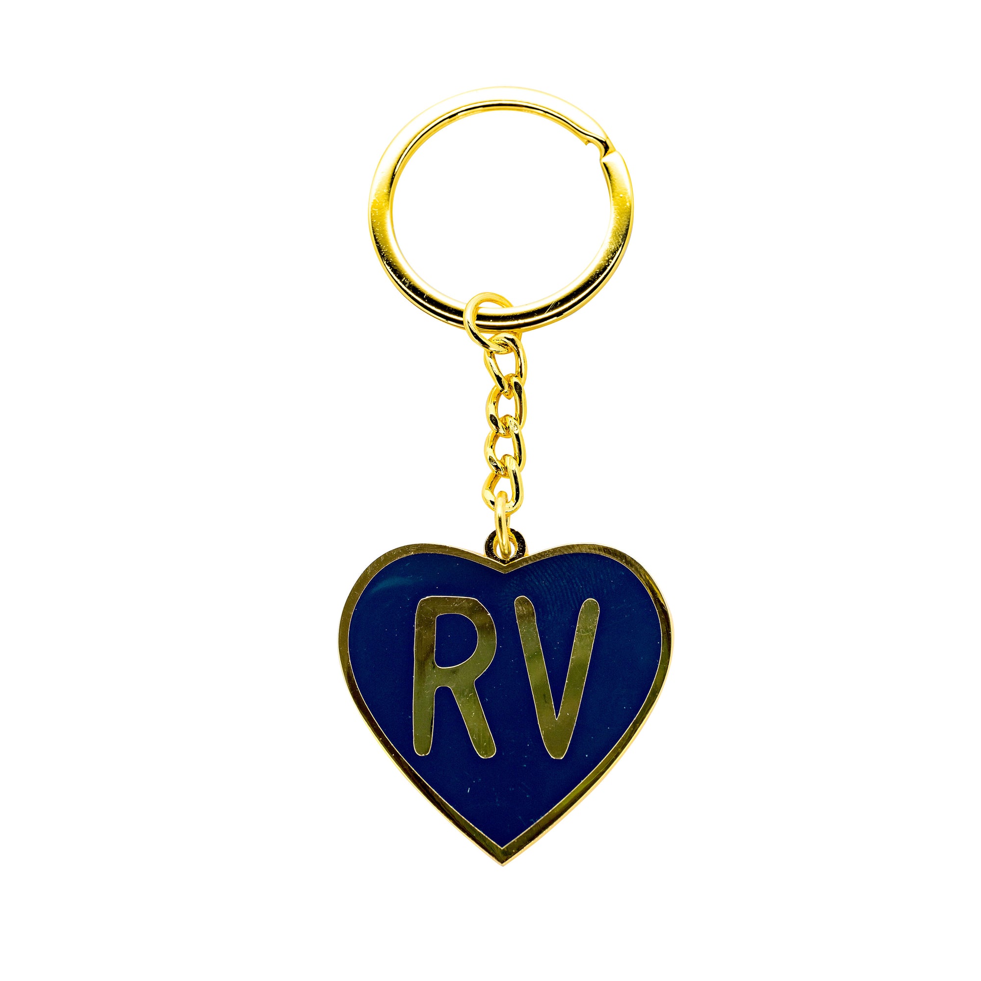 Camco 53288 "Life is Better at the Campsite" Keychain - Navy RV Heart