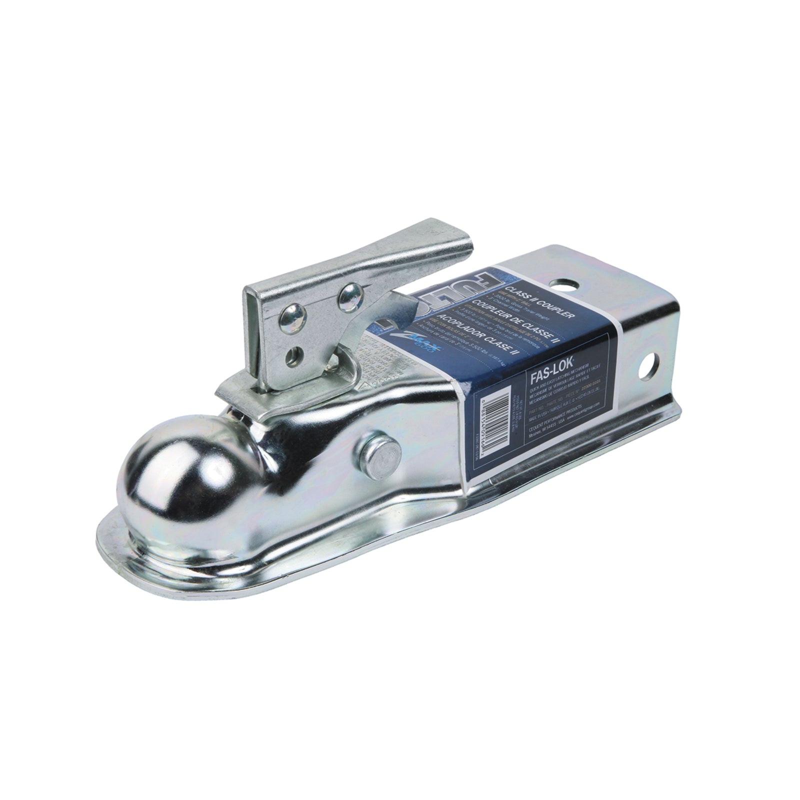 Fulton 22300 0101 Fas-Lok Straight Class II Trailer Coupler - 2" Ball, 3" Channel, 3500 lbs.