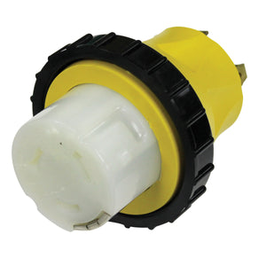 Voltec 16-00597 Heavy Duty Molded Locking Adapter - Yellow, 30 Amp/50 Amp