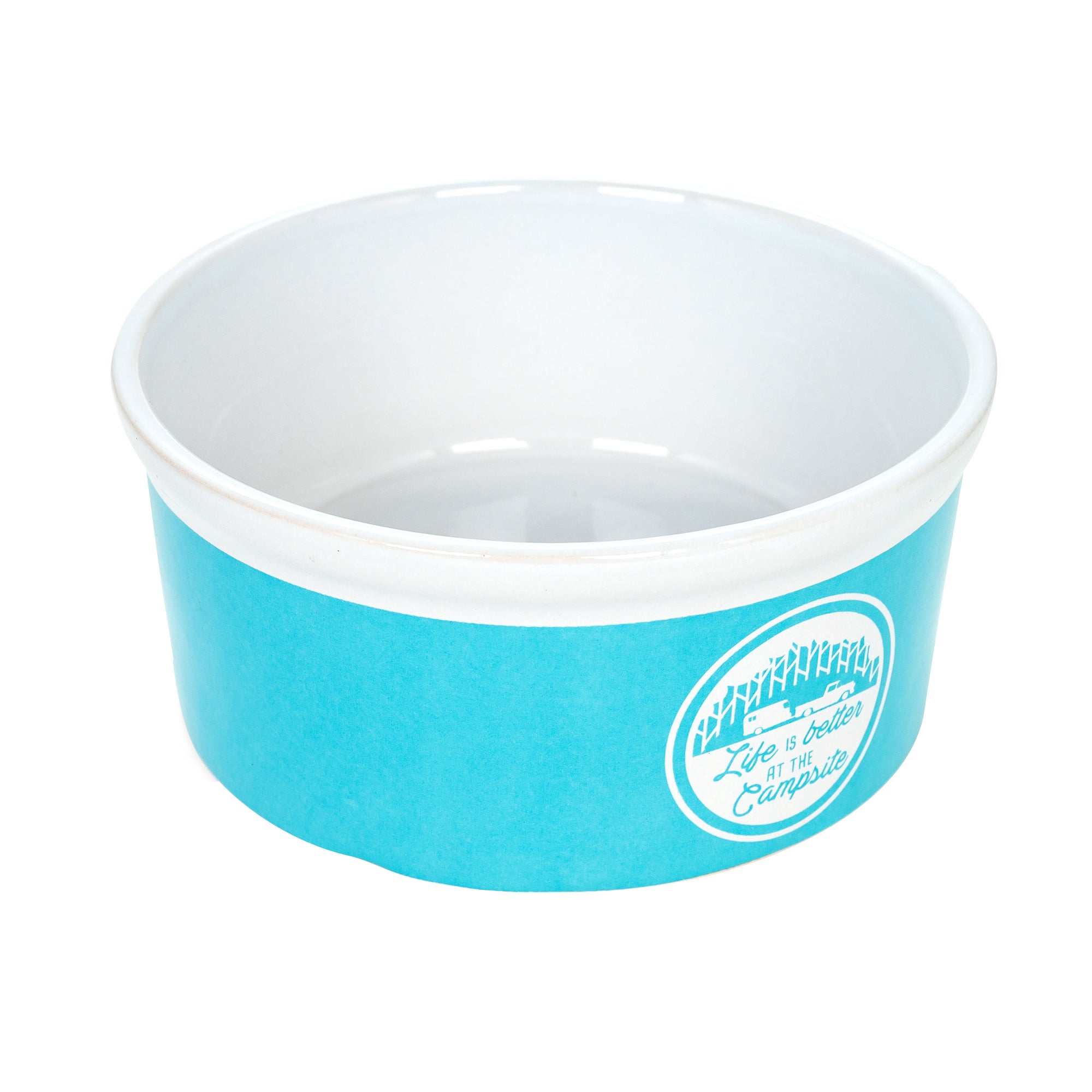 Camco 53237 "Life is Better at the Campsite" Pet Bowl - Teal