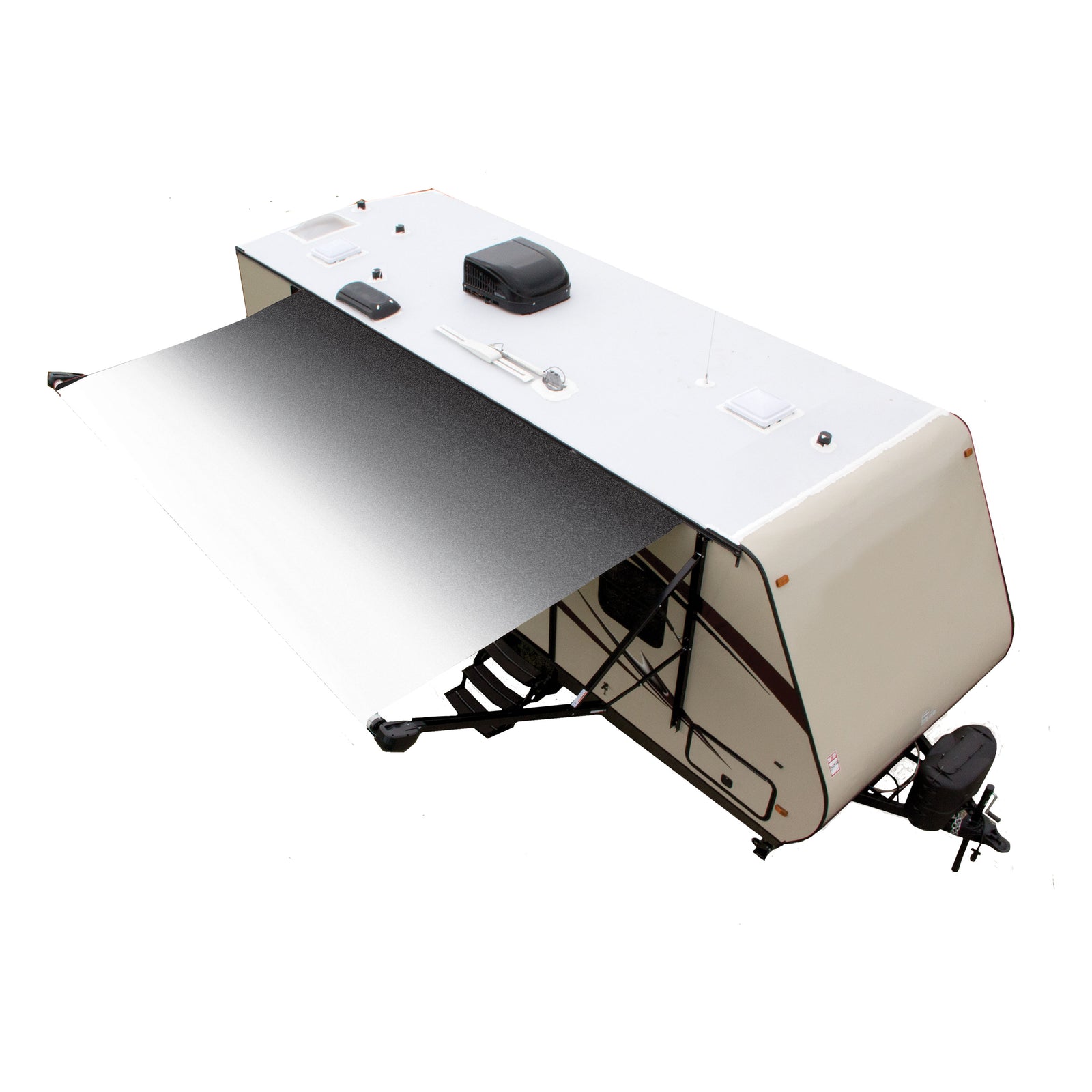 Lippert V000211531 Solera Manual Roller Awning Assembly with Black Weatherguard, White Fade - 21' x 8'