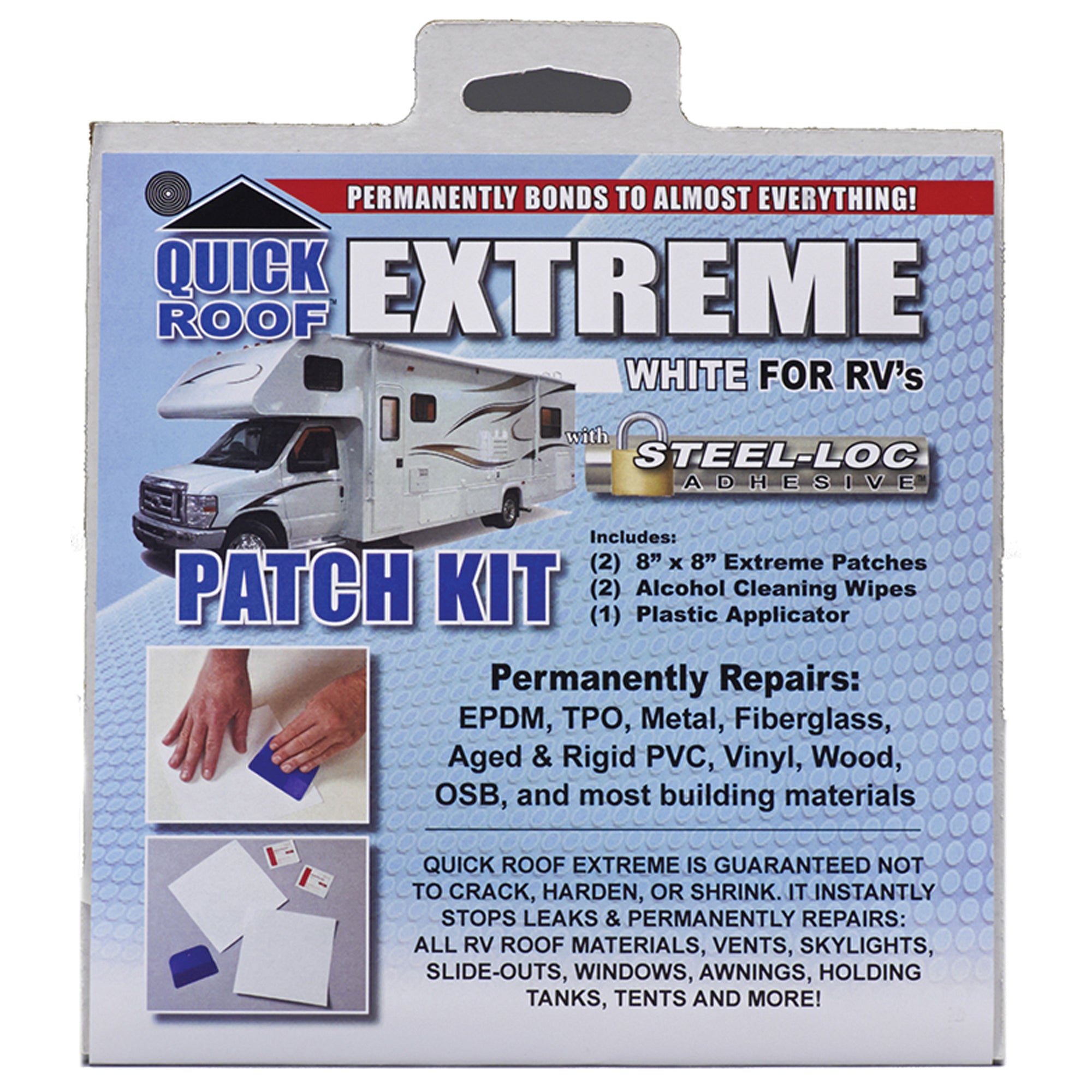 Cofair Products UBE88 Quick Roof Extreme Patch Kit With Applicator - 8" x 8" (2 Pack)