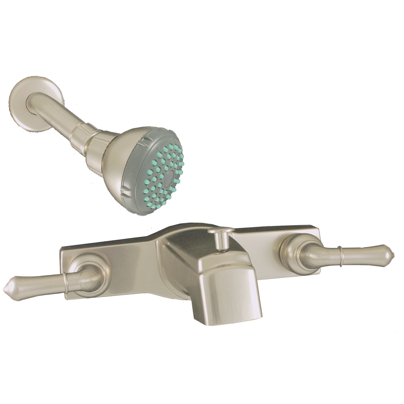 Empire Faucets U-YNN68N 8" Non-Metallic Tub/Shower Diverter with Teapot Handles - Brushed Nickel