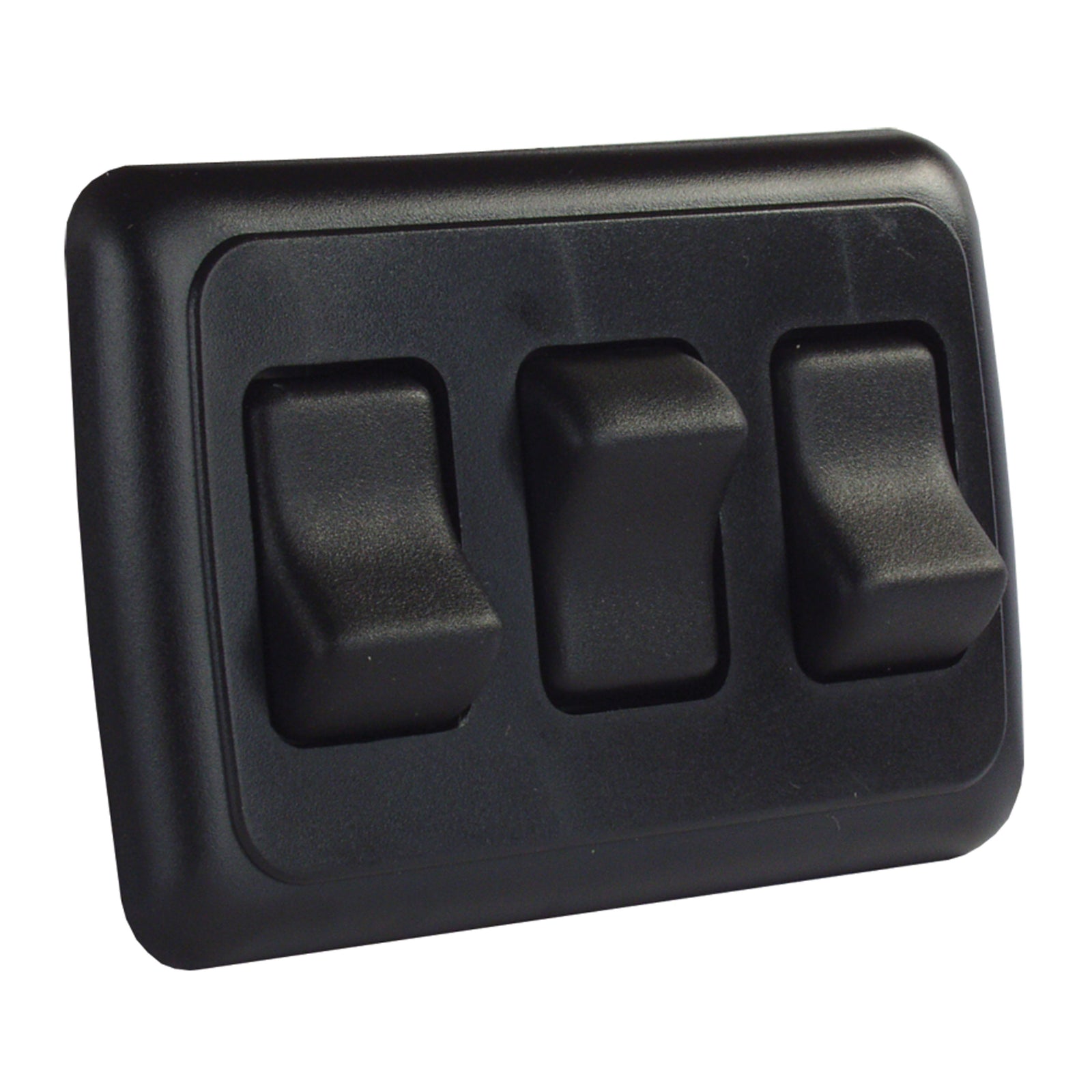 JR Products 12245 On/Off Switch with Bezel - Triple Switch, Black
