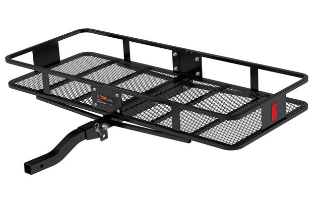 CURT 18153 Steel 60" x 24" Basket Cargo Carrier with Folding 2" Shank - 500 lbs., Black