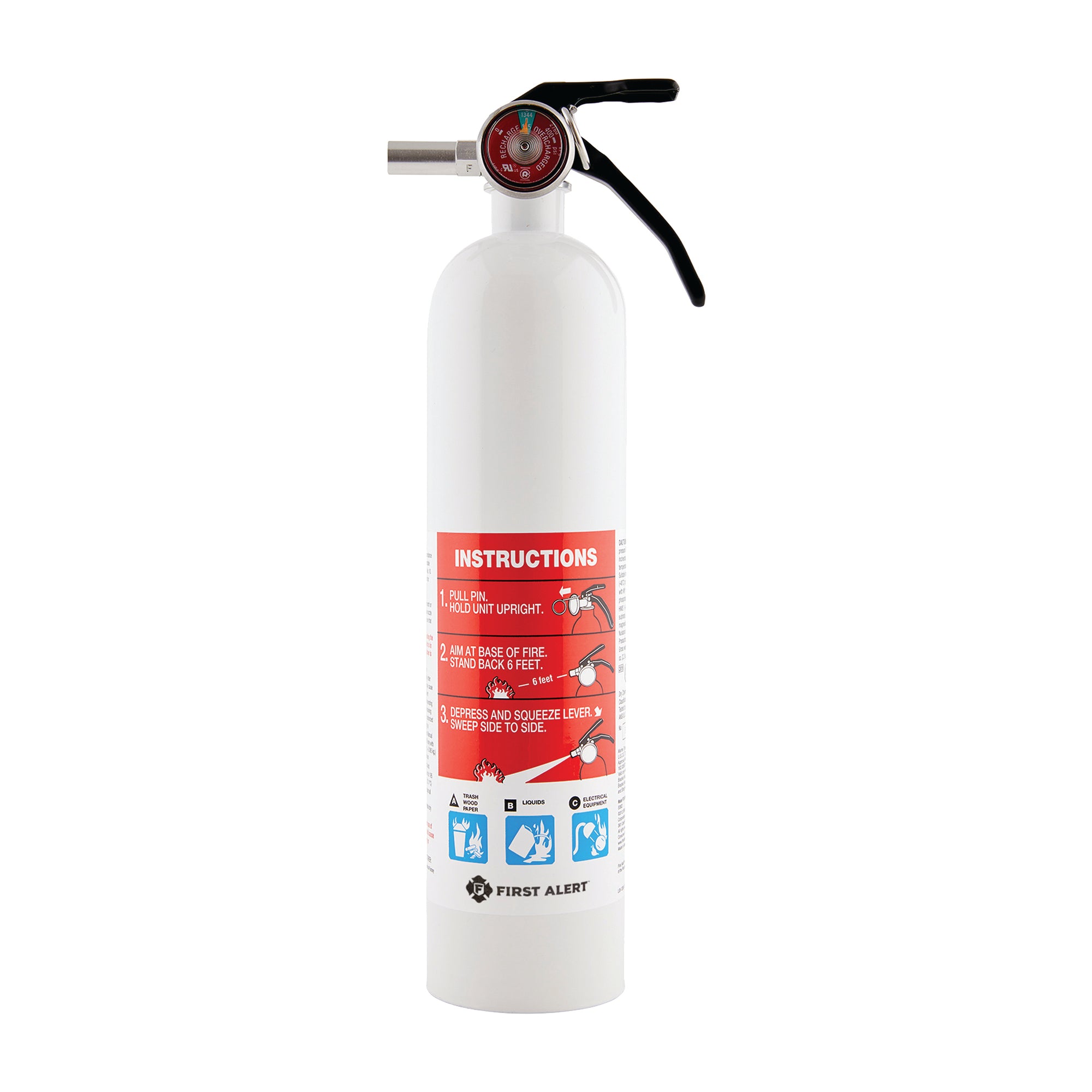 First Alert FE1A10GOWA General Purpose Fire Extinguisher 1-A:10-B:C - White