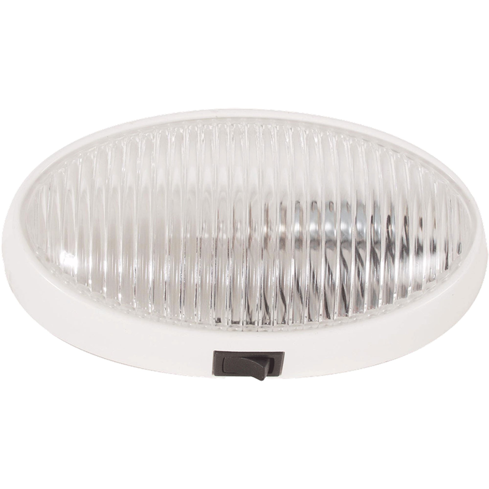 Optronics RVPL7CFS Surface Mount Porchlight - Clear Oval, White Housing