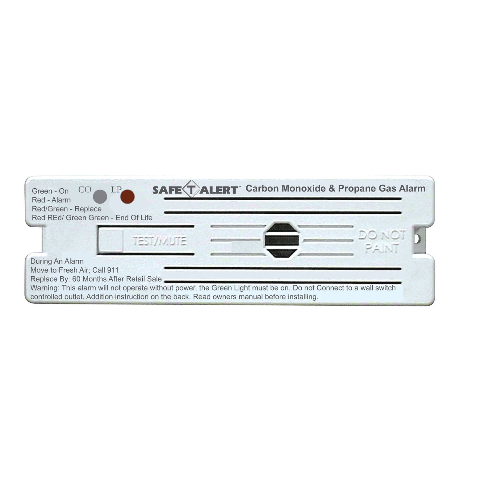 Safe-T-Alert by MTI Industries 35-741-WT Dual LP/CO Alarm - 12V, 35 Series Surface Mount, White