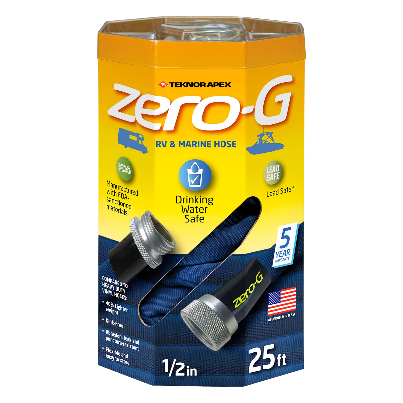 Teknor Apex 4006-25 Zero-G RV/Marine Hose - 1/2" x 25', Blue