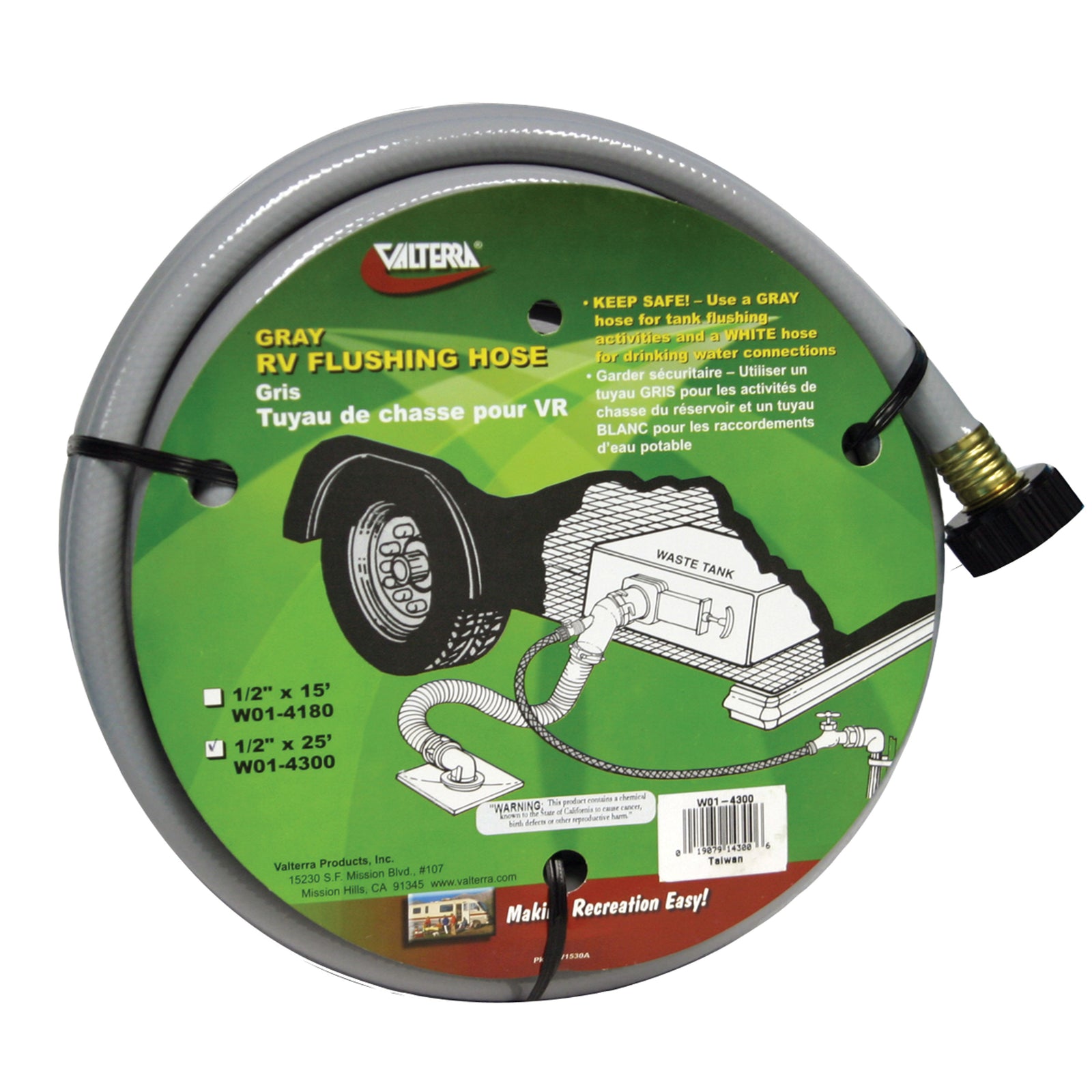 Valterra W01-4300 Flushing Hose - 25', Gray