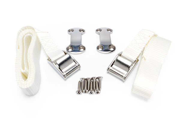 Boat Cooler Tie-Down Straps - Stainless Steel 316 Cam Buckle Kit For Battery Box & Gear