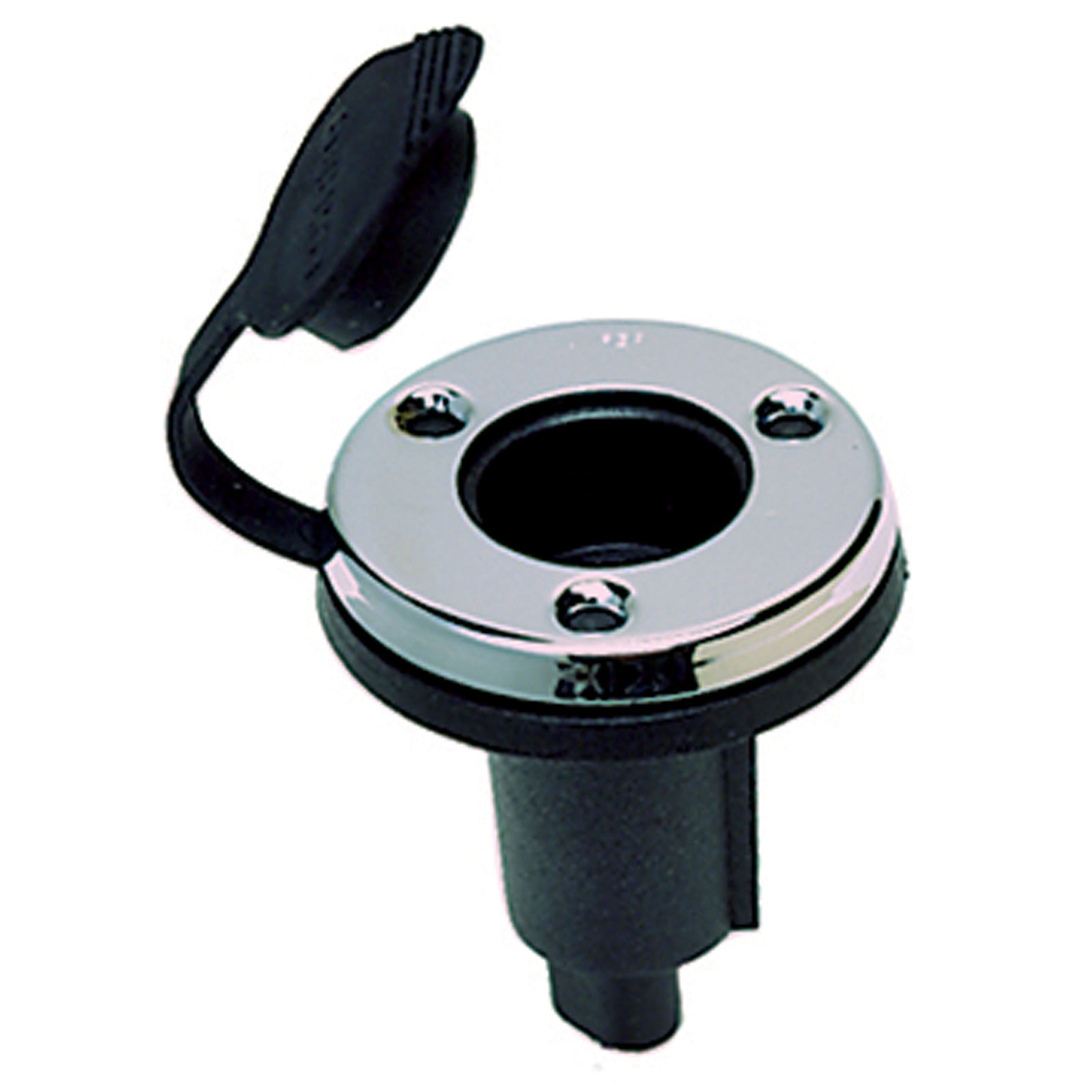 Perko 1045300DP 3-Pin Plug-In Type with Waterproof Snap-On Cover - Chrome Face with Black Polymer Body