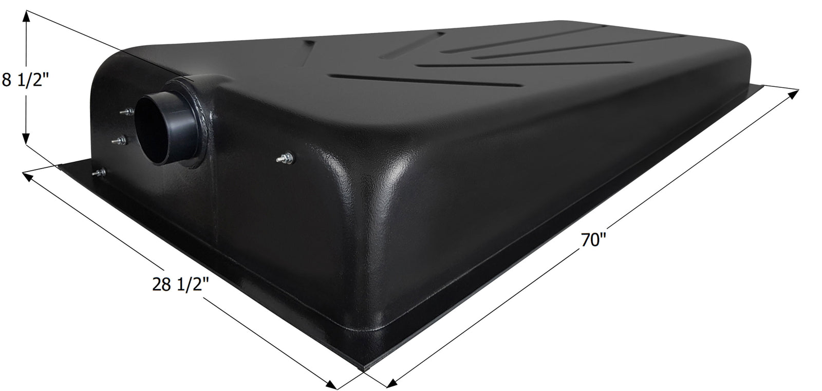 Icon 14320 Holding Tank with Center Drain HT543ED - 70" x 28.5" x 8.5", 48 Gallon