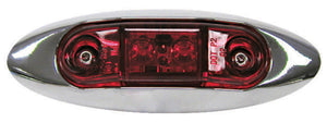 Peterson Manufacturing 168XA-MV Piranha LED Slim-Line Oblong Clearance/Side Marker Light with Chrome Bezel - Amber