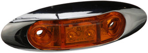 Peterson Manufacturing 168XA-MV Piranha LED Slim-Line Oblong Clearance/Side Marker Light with Chrome Bezel - Amber