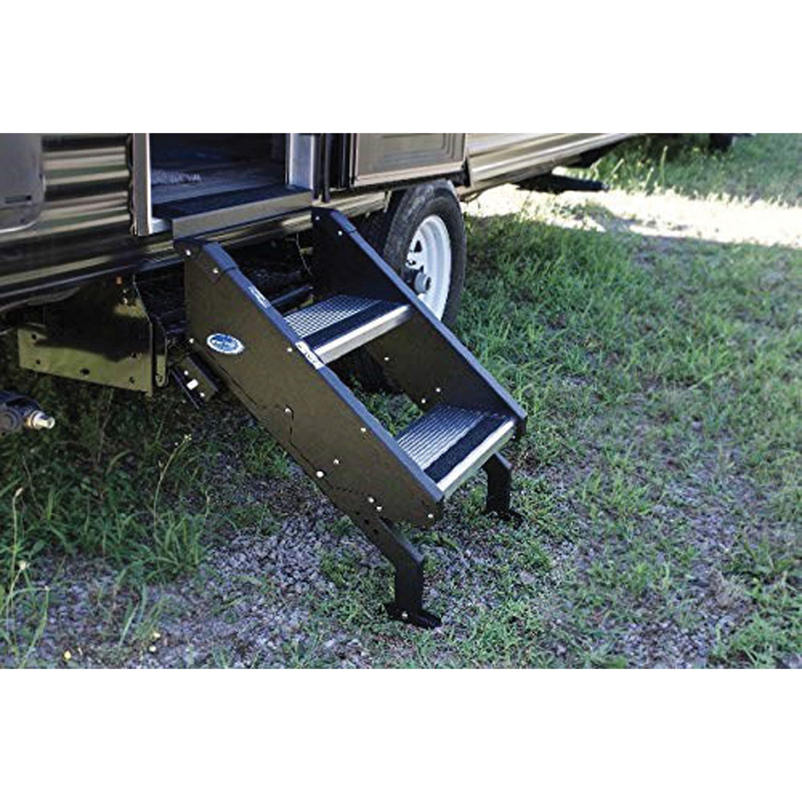 MORryde STP-2-27-01H StepAbove RV Entry Step - 2 Step, 25-29" Height, 9" Rise, 26-28" Door Width