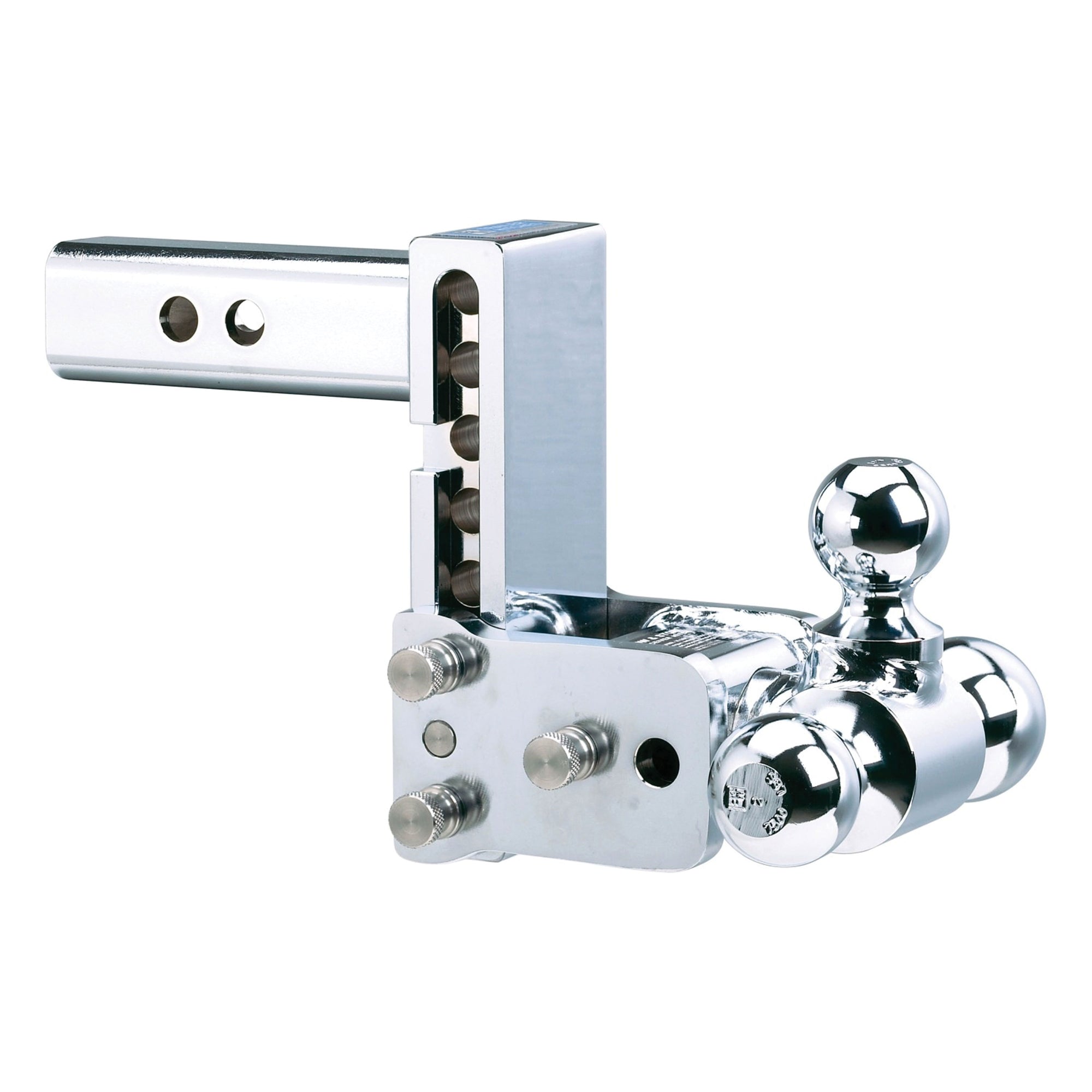 B&W Trailer Hitches TS20049C Tow and Stow Adjustable Ball Mount - 1-7/8", 2" & 2-5/16" Ball, 7" Drop, 7.5" Rise, Chrome