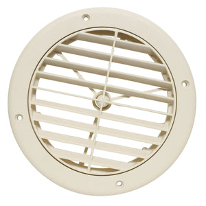 Valterra A10-3363VP Heating and A/C Register with 360° Rotation (No Damper) - 5-1/4" ID x 7" OD, White