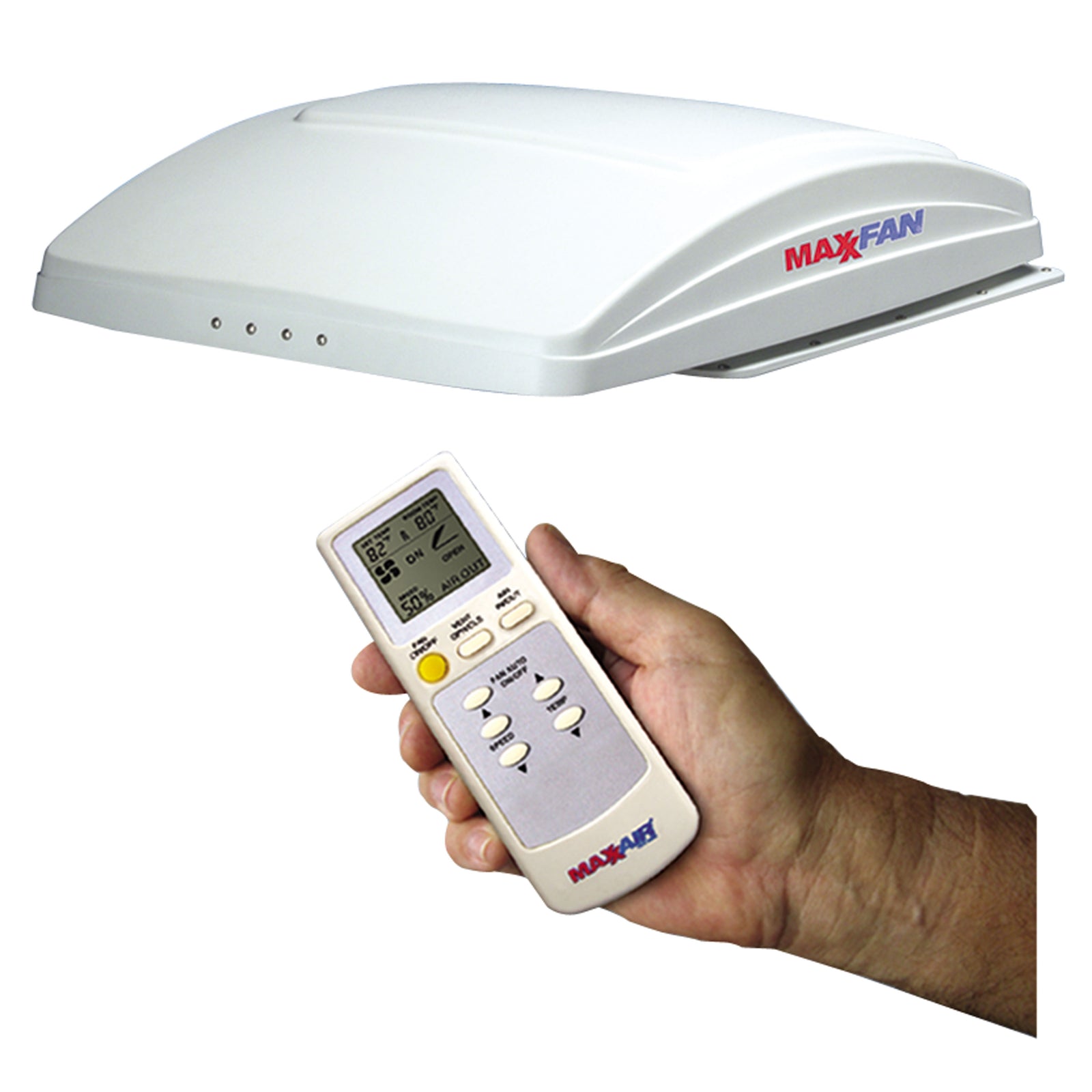 MAXXAIR 00-07000K MaxxFan Deluxe with Remote - White