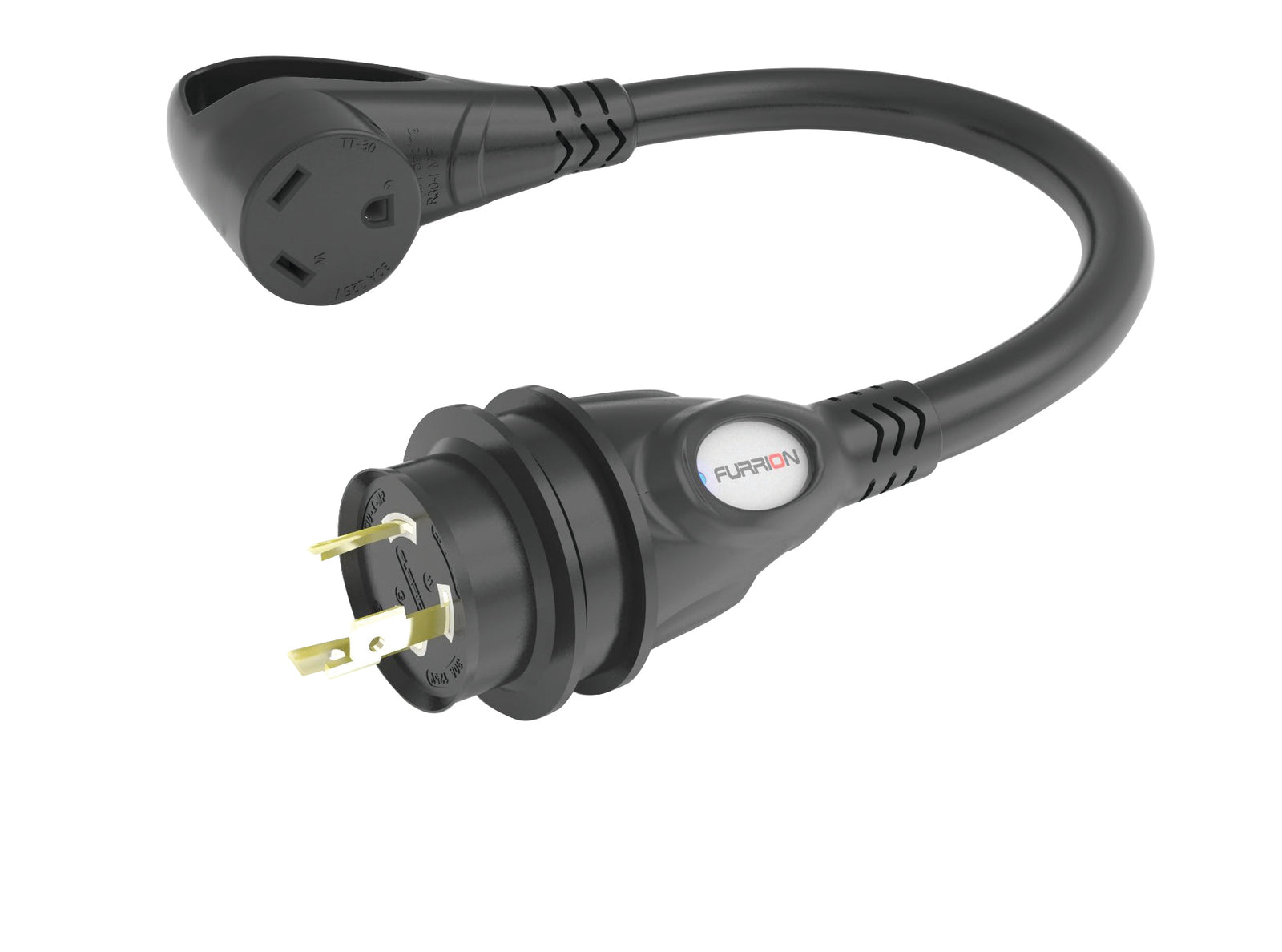 Lippert 381644 30A Connector to 20A Plug Pigtail Adapter - Black