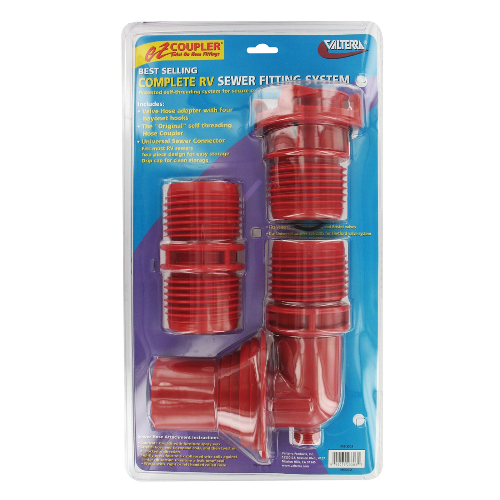 Valterra F02-3303 EZ Coupler 3-Piece System - Red