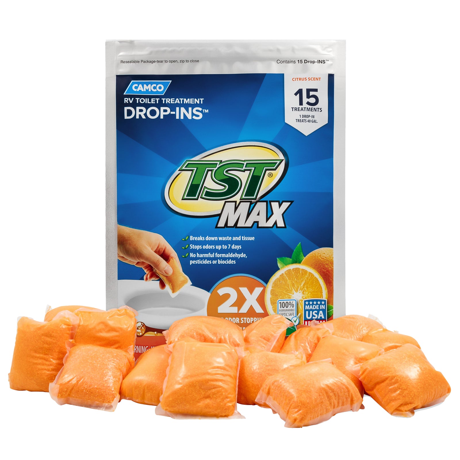 Camco 41189 Tst Orange Power Drop-Ins - Pack Of 12