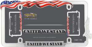 Cruiser Accessories 31030 License Plate Frame - United We Stand, Chrome-Plated Metal