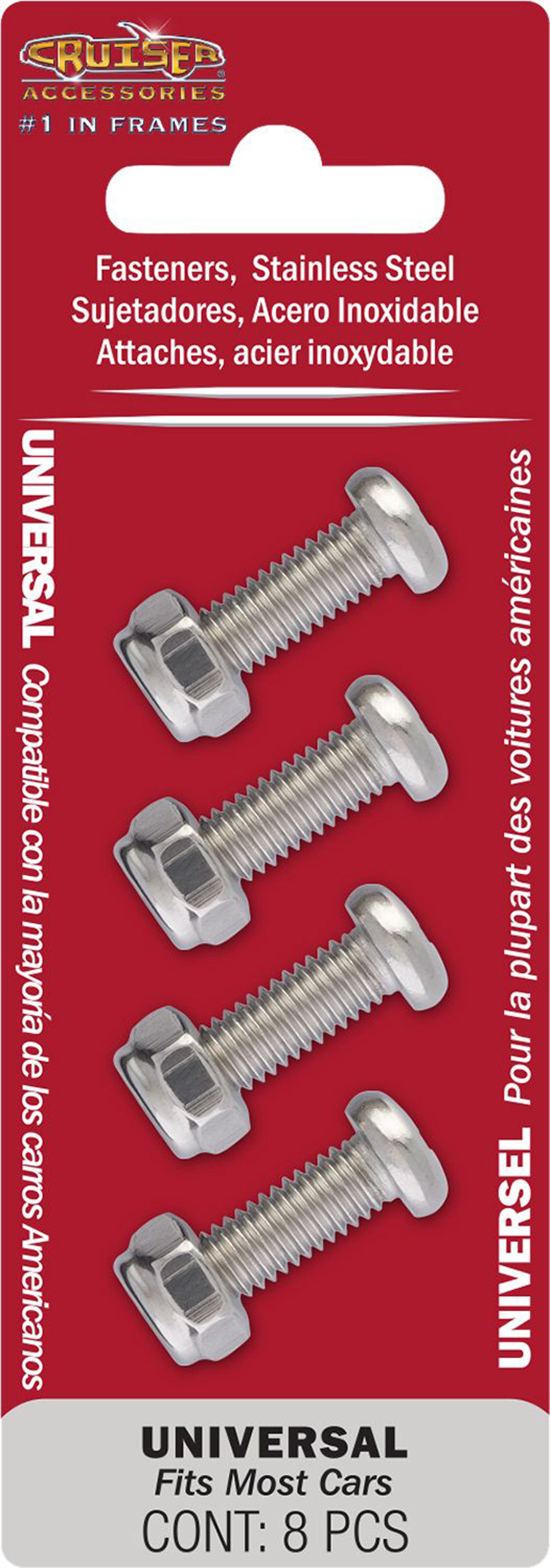 Cruiser Accessories 80630 Stainless Steel License Plate Fasteners - Pack of 4