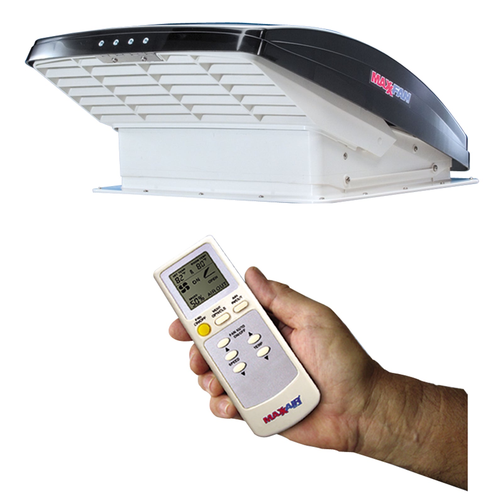 MAXXAIR 00-07500K MaxxFan Deluxe with Remote - Smoke